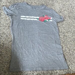 Gray Kids Shirt with Floral Design